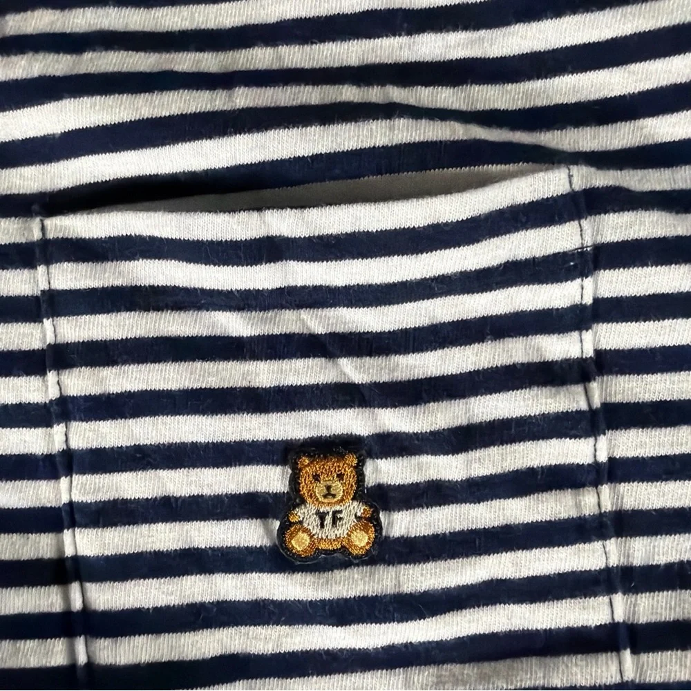 Teddy Fresh Navy and White Striped Long Sleeve Tee size XL - Picture 1 of 2